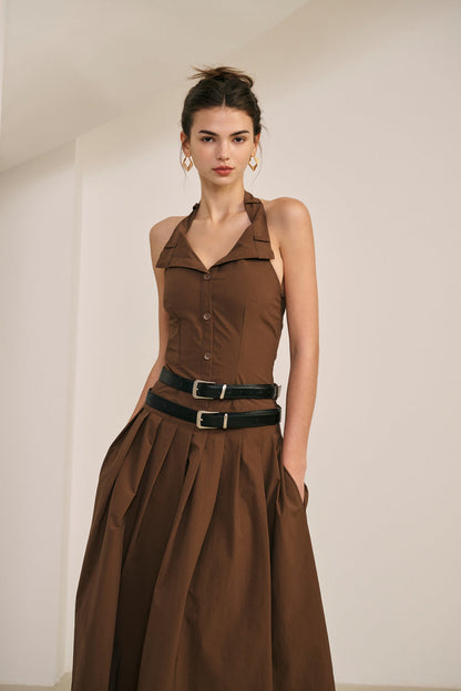 Halterneck maxi dress