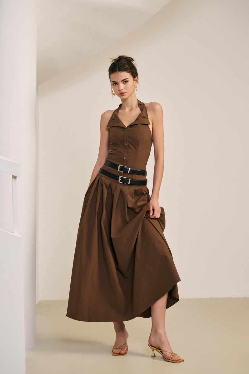 Halterneck maxi dress