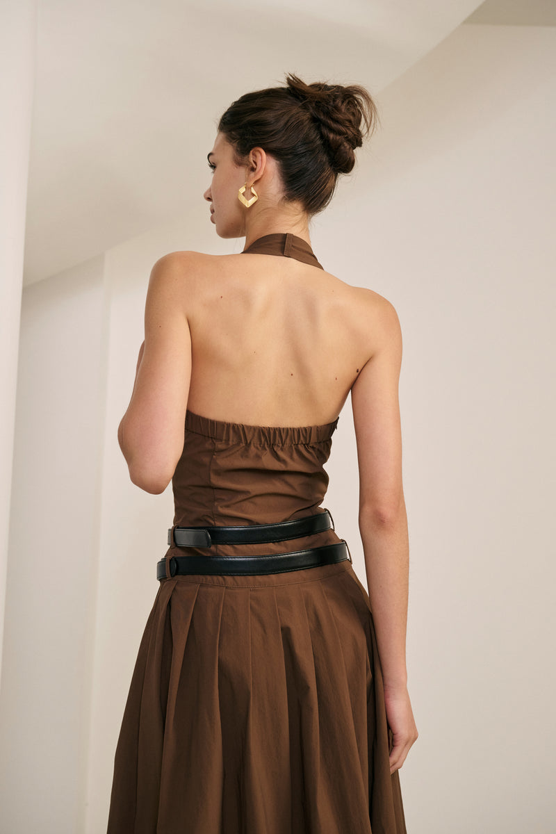 Halterneck maxi dress