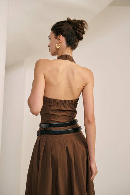 Halterneck maxi dress