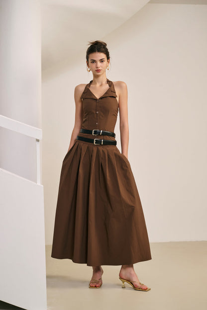 Halterneck maxi dress