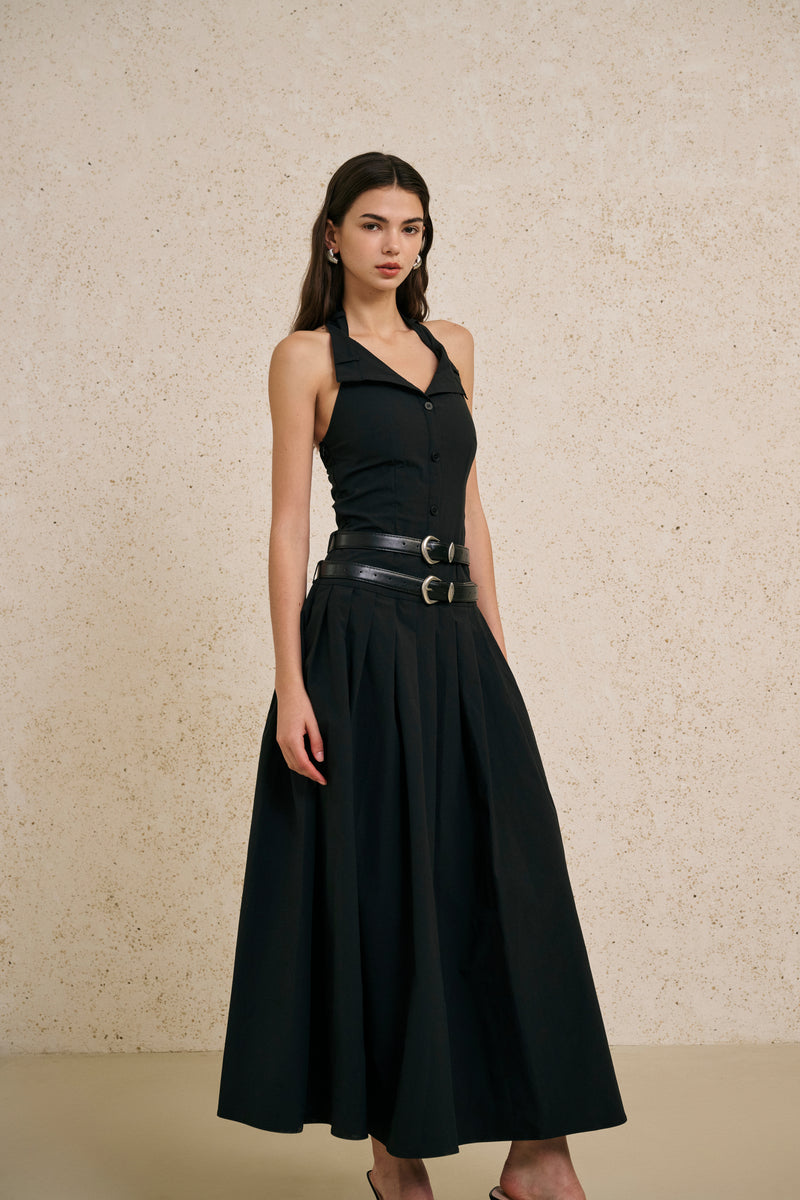 Halterneck maxi dress