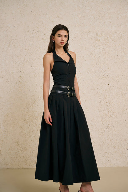 Halterneck maxi dress
