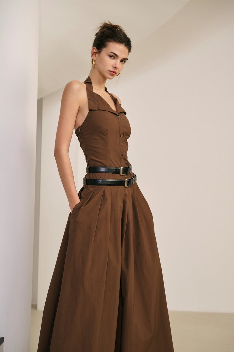 Halterneck maxi dress
