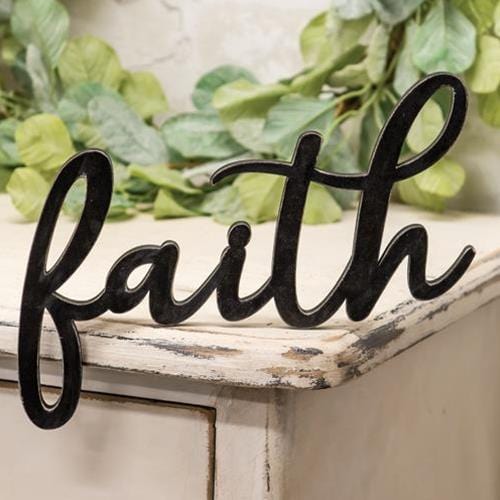 Hanging Black Script Faith Sign - Countryside Home Decor