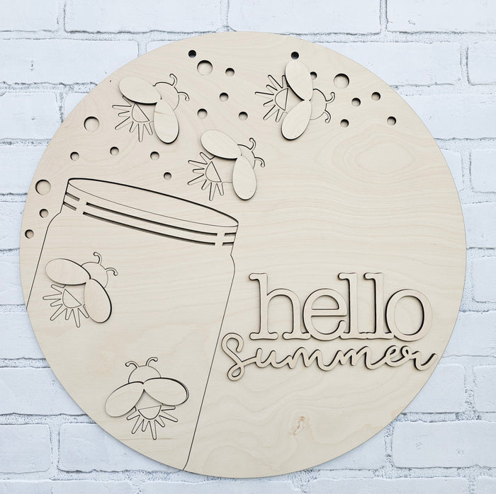 Hello Summer Fireflies Door Hanger- wholesale