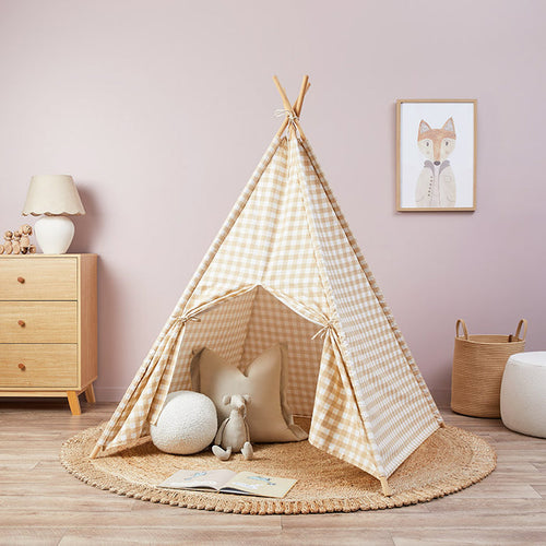 Henley Teepee - Beige Gingham