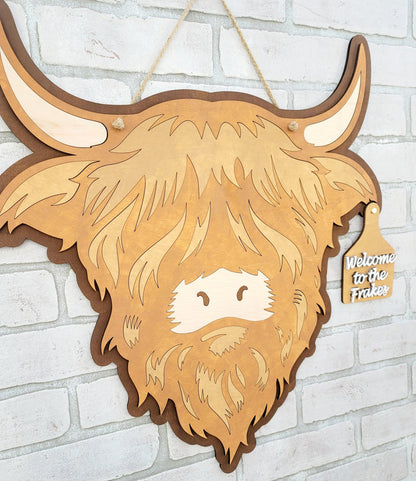 Highland Cow Door Hanger- wholesale