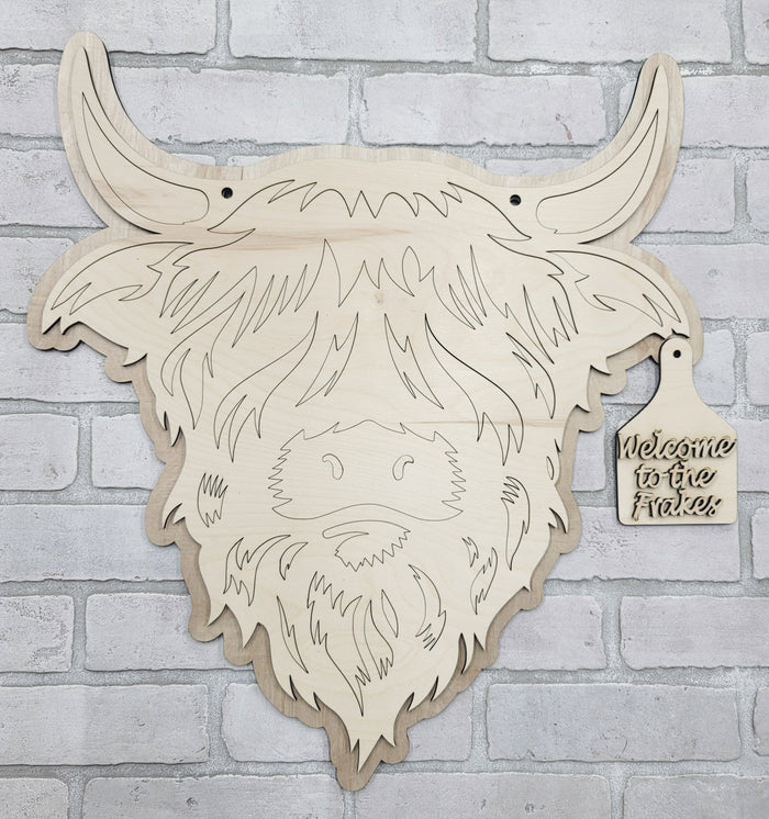 Highland Cow Door Hanger- wholesale