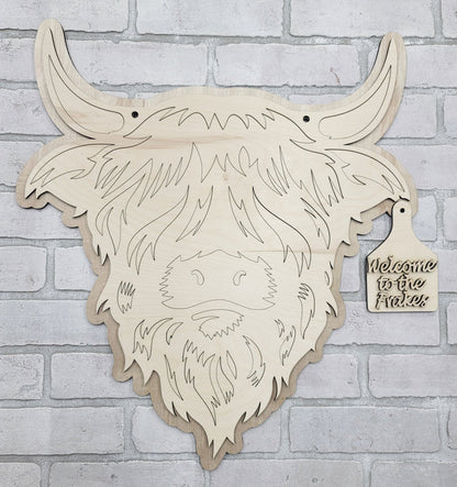 Highland Cow Door Hanger- wholesale
