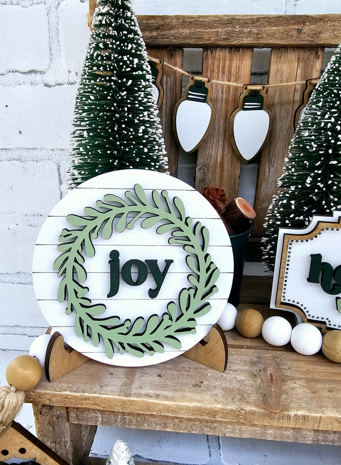 Holly & Ivy Muted Christmas Tiered Tray Set-wholesale