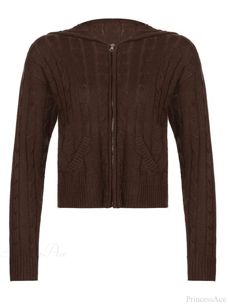 Hooded Button Graceful Front Knit Cardigan Sweaters