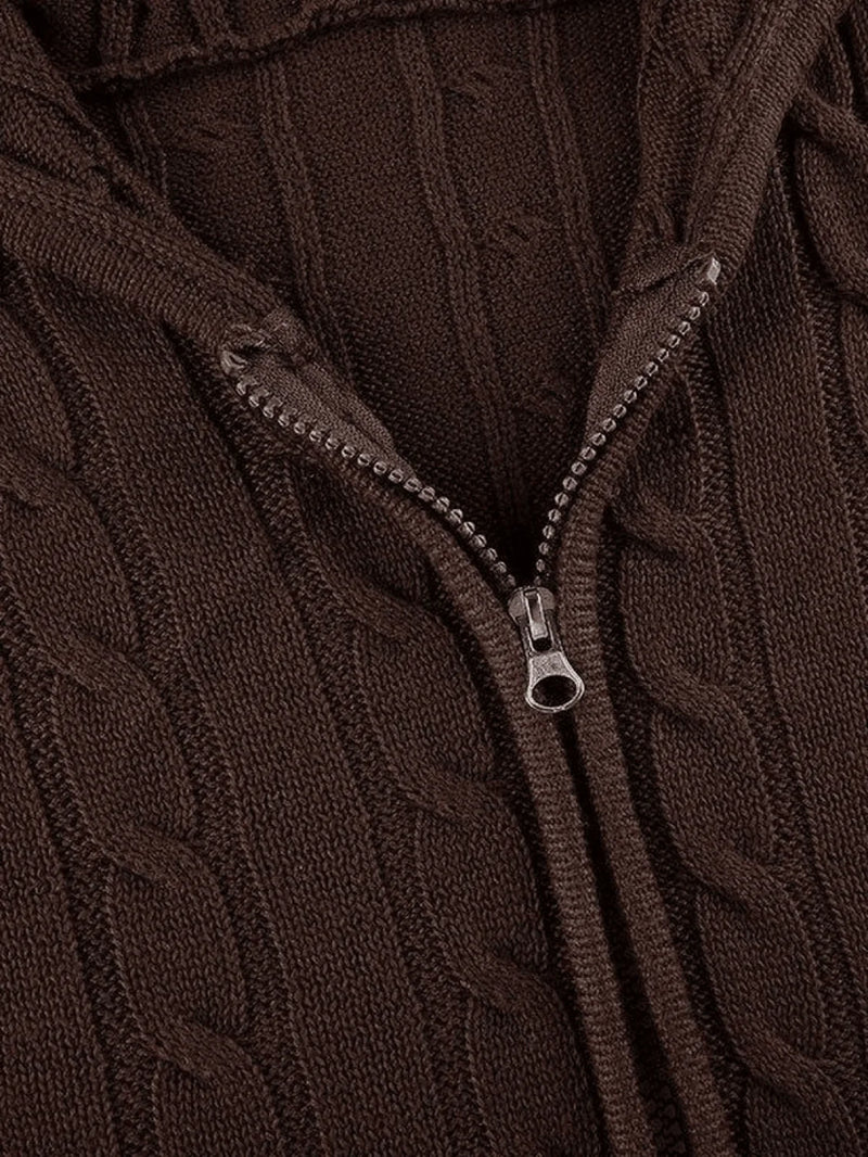 Hooded Button Graceful Front Knit Cardigan Sweaters