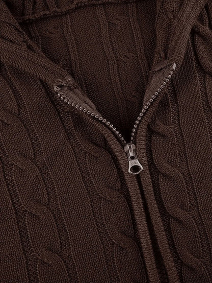 Hooded Button Graceful Front Knit Cardigan Sweaters