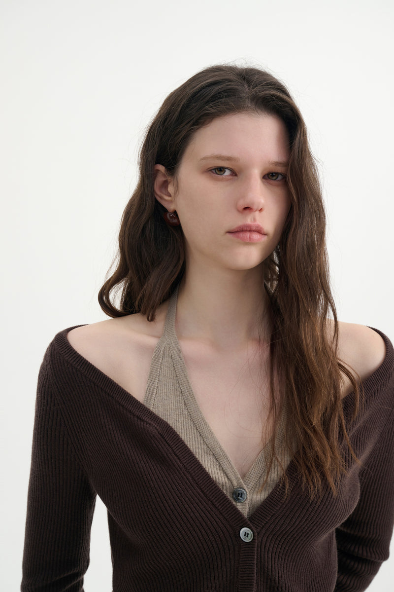 Hybrid halterneck cardigan