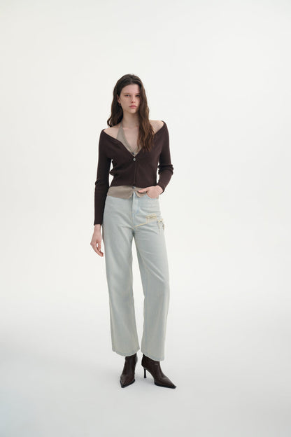 Hybrid halterneck cardigan