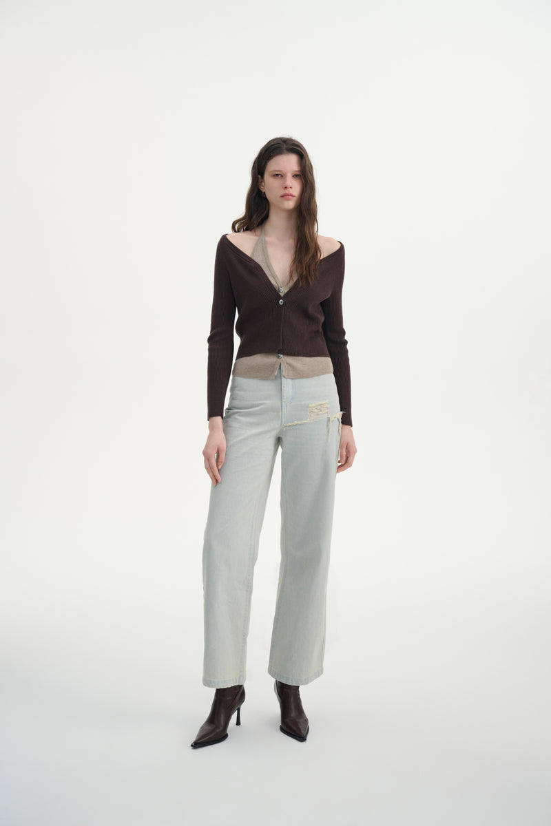Hybrid halterneck cardigan