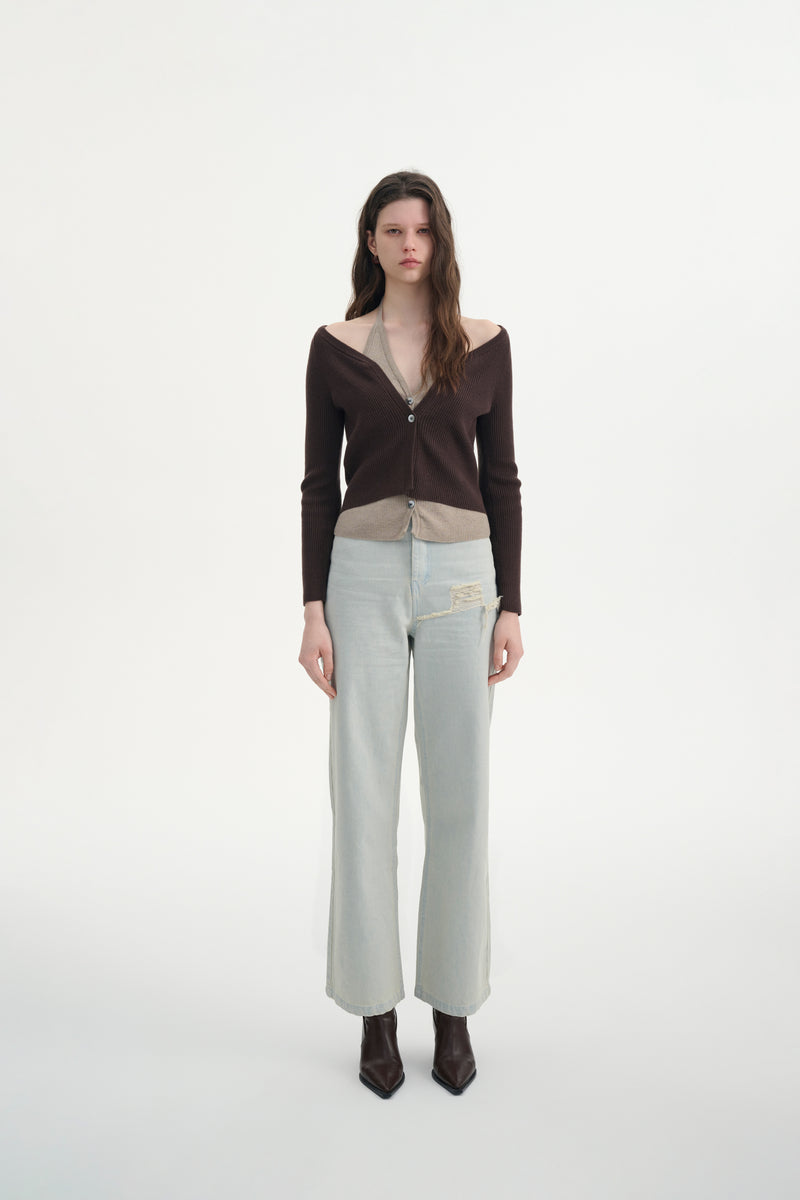 Hybrid halterneck cardigan