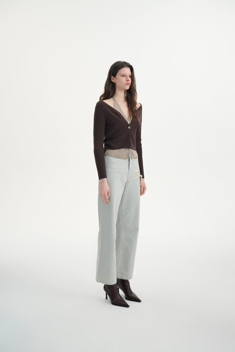 Hybrid halterneck cardigan