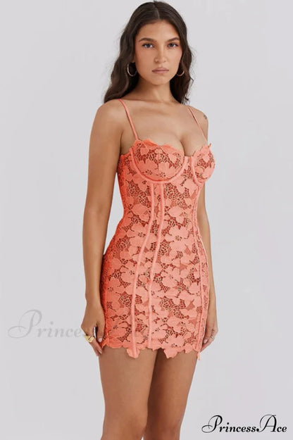Ilayda Embroidered Floral Charming Lace Mini Dress