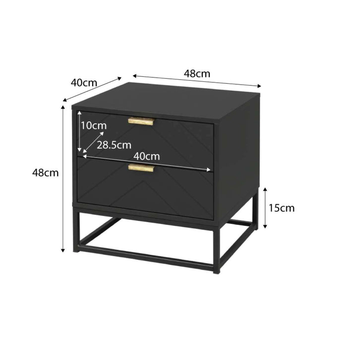 Inca Bedside Table - Black