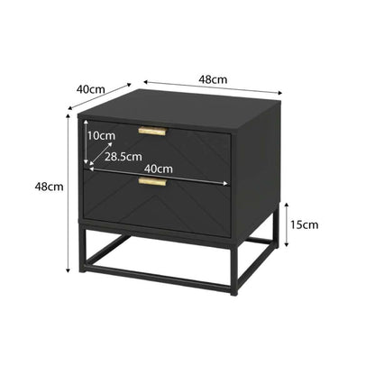 Inca Bedside Table - Black