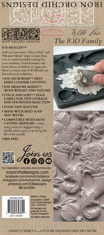 IOD Decor Mould Cornucopias 6x10" by Iron Orchid Designs