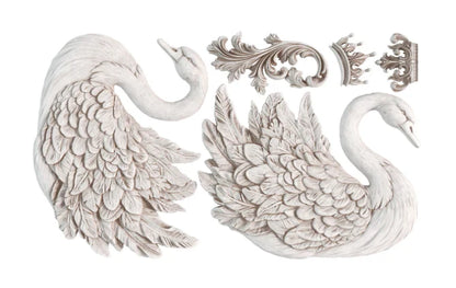 IOD Decor Mould Swans 6x10" by Iron Orchid Designs