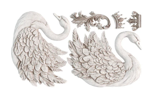 IOD Decor Mould Swans 6x10" by Iron Orchid Designs