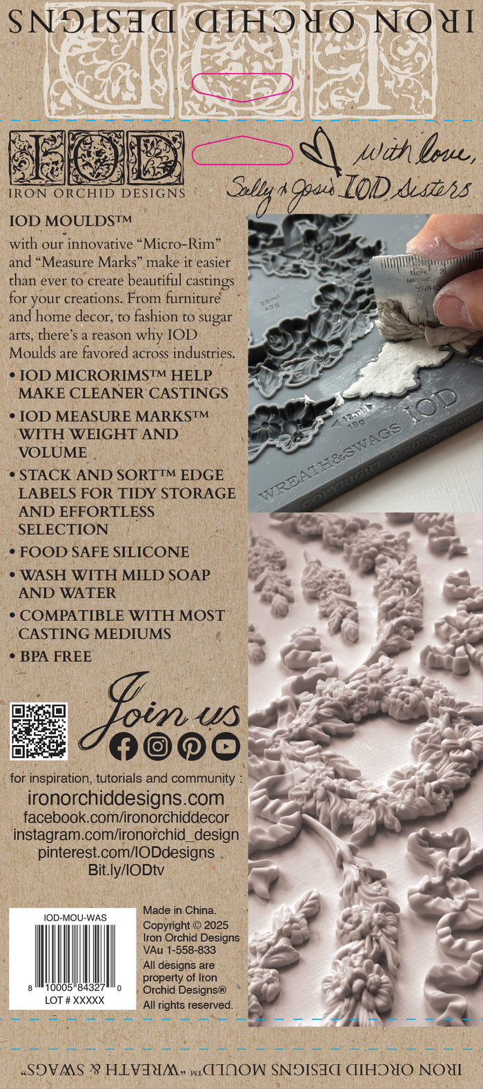 IOD Decor Mould Wreath & Swags 6"x10" by Iron Orchid Designs