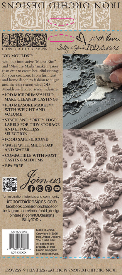 IOD Decor Mould Wreath & Swags 6"x10" by Iron Orchid Designs