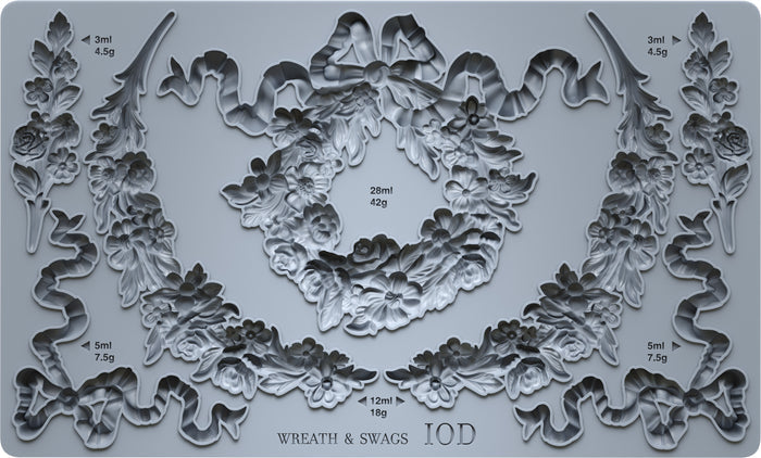 IOD Decor Mould Wreath & Swags 6"x10" by Iron Orchid Designs