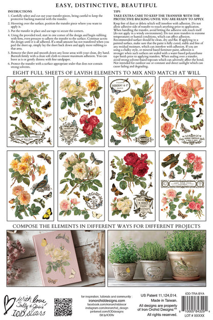 IOD Decor Transfer By Any Other Name 8"x12" 8-Pages Pad by Iron Orchid Designs