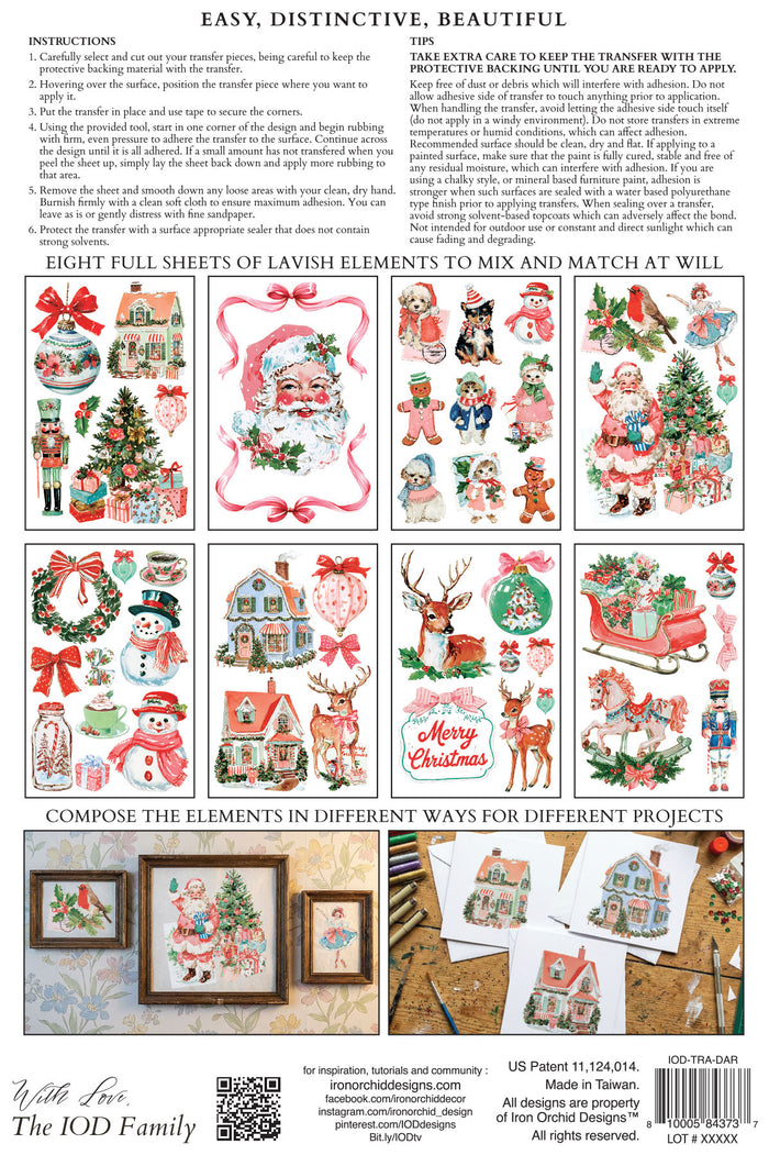 IOD Decor Transfer Darling Holiday 8"x12" 8-Pages Pad by Iron Orchid Designs