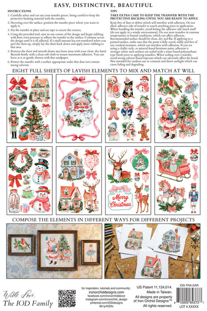 IOD Decor Transfer Darling Holiday 8"x12" 8-Pages Pad by Iron Orchid Designs