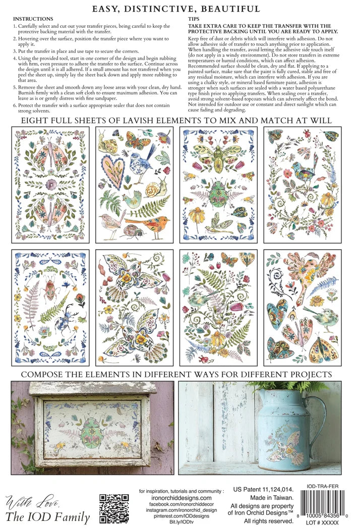 IOD Decor Transfer Fern Fables 8"x12" 8-Pages Pad by Iron Orchid Designs