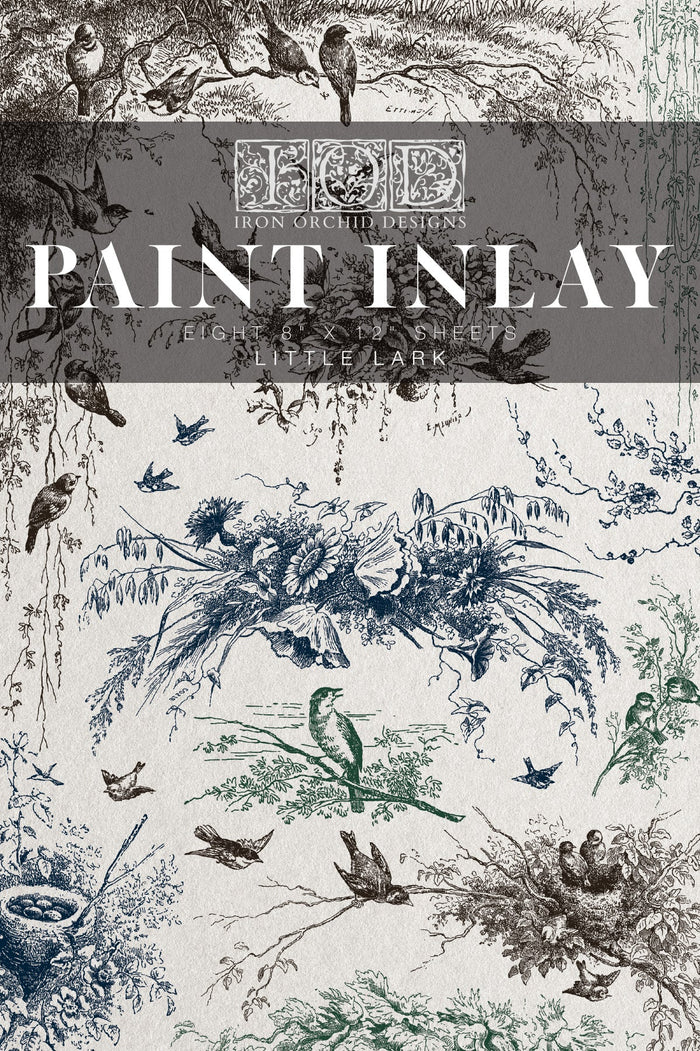 IOD Paint Inlay Little Lark 8"x12" 8 Pages by Iron Orchid Designs