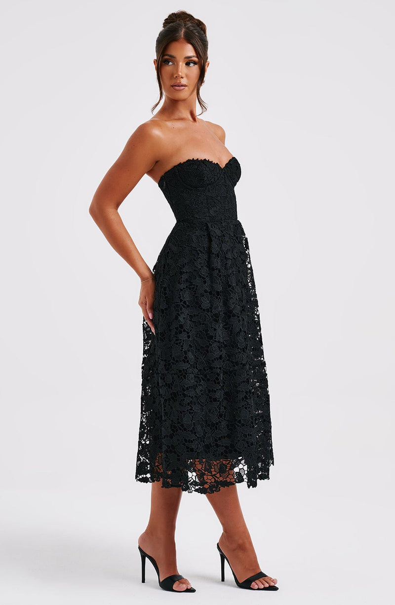 Ishani Midi Dress - Black Dress Babyboo Fashion Premium Exclusive Design