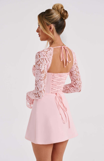 Jacinta Mini Dress - Blush Dress Babyboo Fashion Premium Exclusive Design