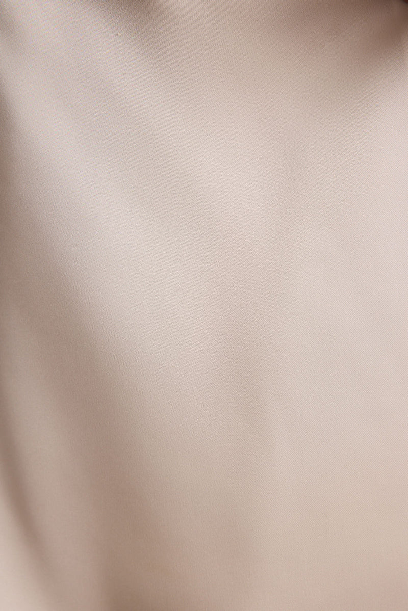 Additional view of the Jada Cream Satin Halter Top from a different perspective.