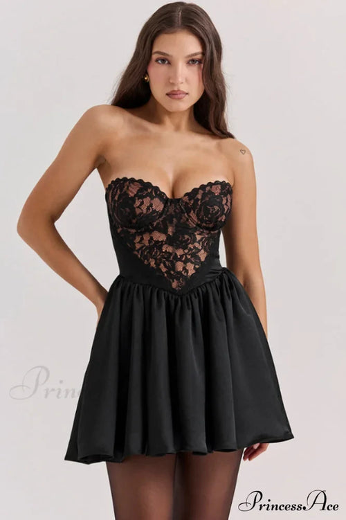 Jadore Lace And Satin Mini Dress | Dress In Beauty