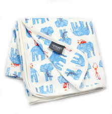 Jaipur Interlock Elephant Monkey Blanket - RSVP Style