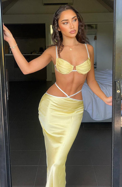 Jasmyn Maxi Skirt - Lemon Skirt Babyboo Fashion Premium Exclusive Design