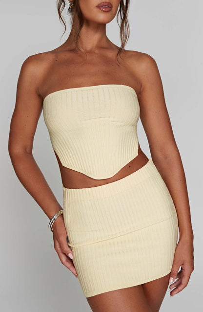 Jaz Mini Skirt - Lemon Skirt Babyboo Fashion Premium Exclusive Design