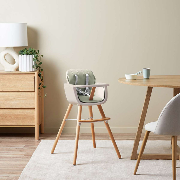 Jenson Natural Highchair - Sage Green