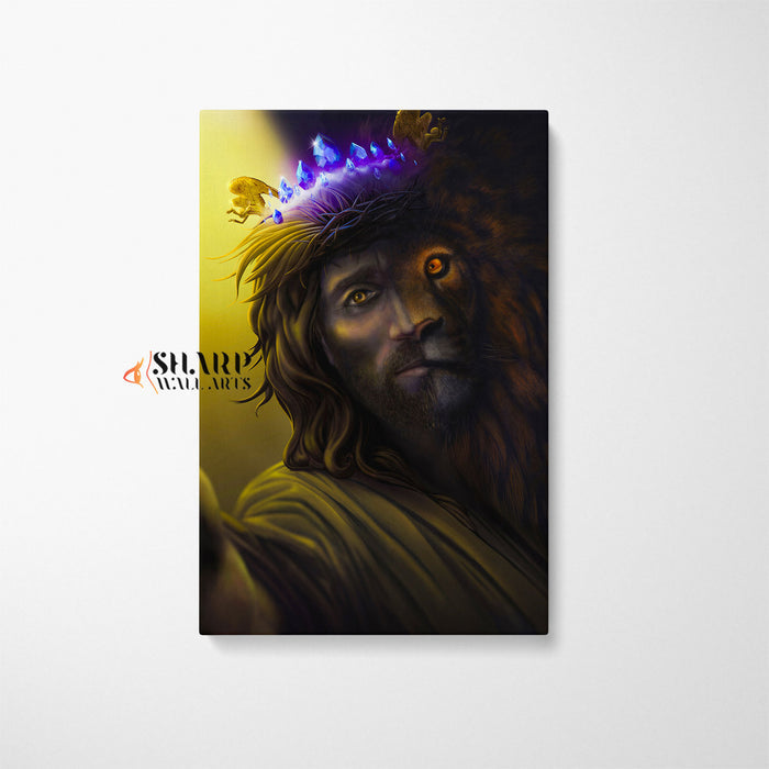 Jesus Lion Painting Canvas Wall Art