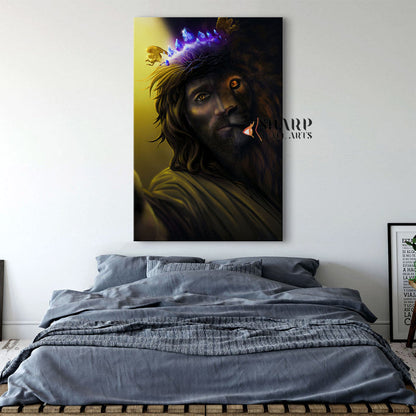 Jesus Lion Painting Canvas Wall Art