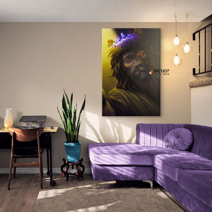 Jesus Lion Painting Canvas Wall Art