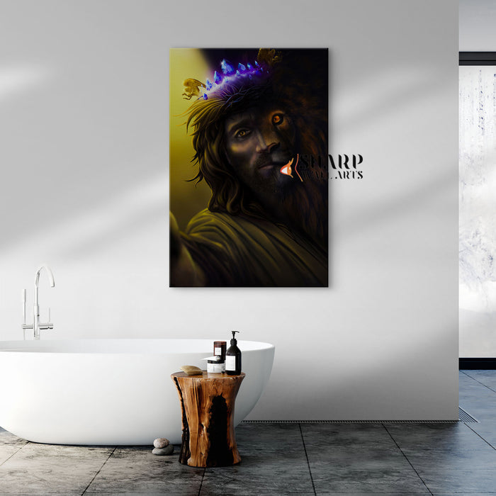Jesus Lion Painting Canvas Wall Art