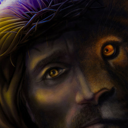 Jesus Lion Painting Canvas Wall Art